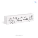 Faith Makes All Things | Christian Wood Block Decor