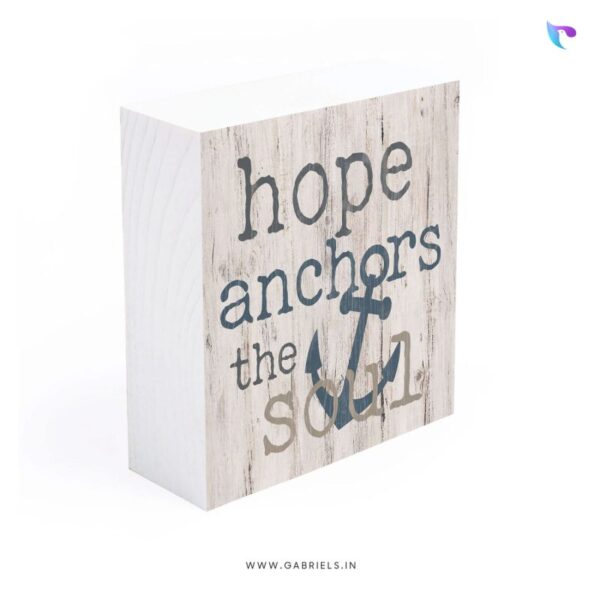 Hope anchors the soul | Christian Wood Block Decor