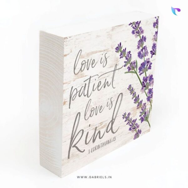 Love Is Patient Love Is Kind | Christian Wood Block Decor