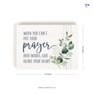 When You Cant Put Your Prayer Into Words God Hears Your Heart | Christian Wood Block Decor