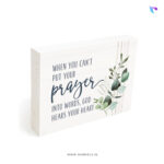 When You Cant Put Your Prayer Into Words God Hears Your Heart | Christian Wood Block Decor