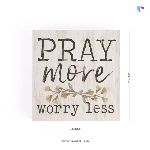 Pray More Worry Less | Christian Wood Block Decor