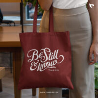 Be still and know | Christian Tote Bag Zipper