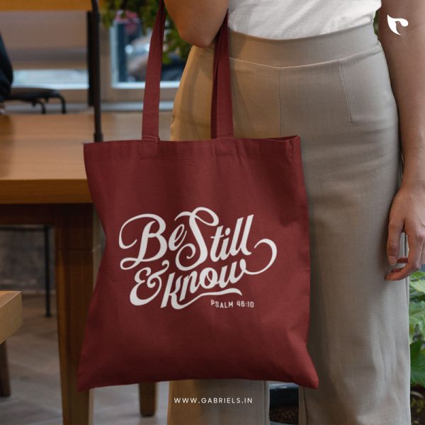 Be still and know | Christian Tote Bag Zipper