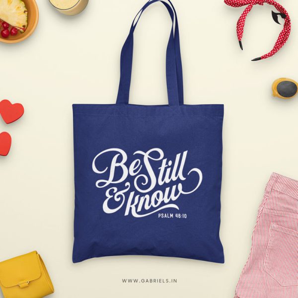 Be still and know | Christian Tote Bag Zipper