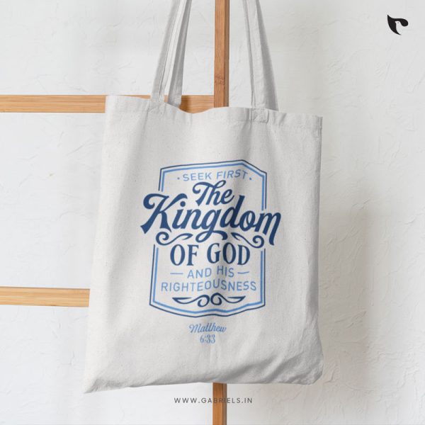 Seek first the kingdom of God | Christian Tote Bag Zipper