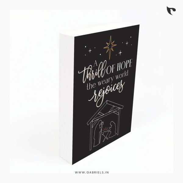 A thrill of hope the weary world rejoices | Christian Wood Block Decor