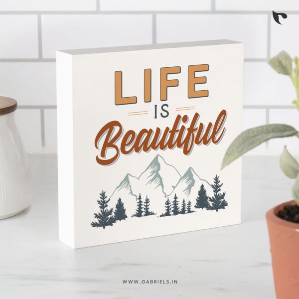 Life is beautiful | Christian Wood Block Decor