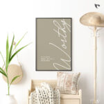flawed and still worthy | Bible Verse Frame | Christian Wall Decor