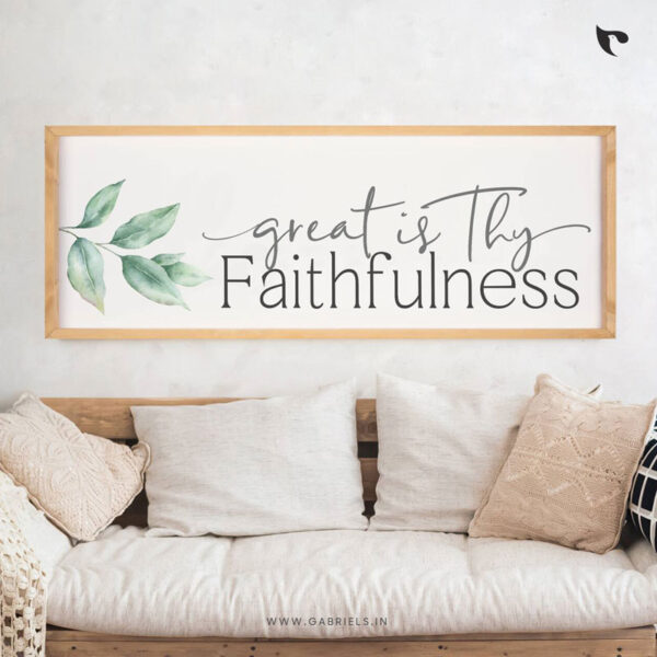 Great is thy faithfulness | Bible Verse Frame | Christian Wall Decor