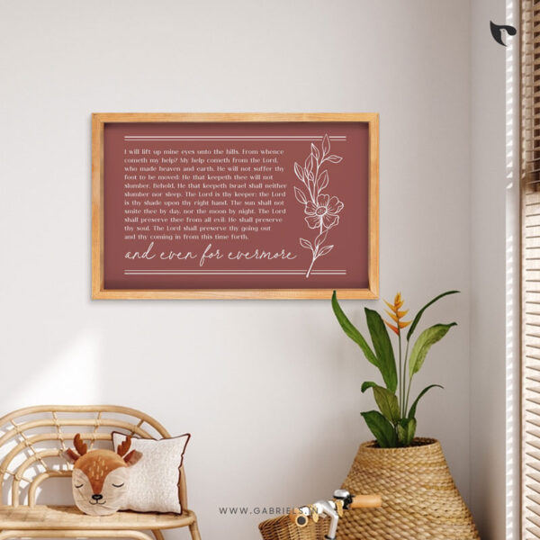 Psalm 121 'I will lift up mine eyes unto the hills' | Bible Verse Frame | Christian Wall Decor