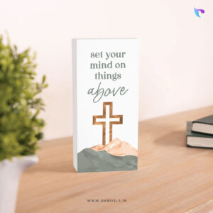 Set your mind on things above | Christian Wood Block Decor