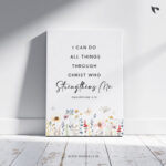 I can do all things through Christ who strengthens me Bible Verse Canvas