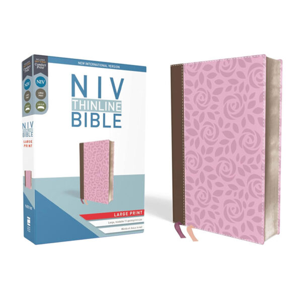 BBL52as NIV Thinline Bible Large Print Imitation Leather Pink Red Letter Edition b