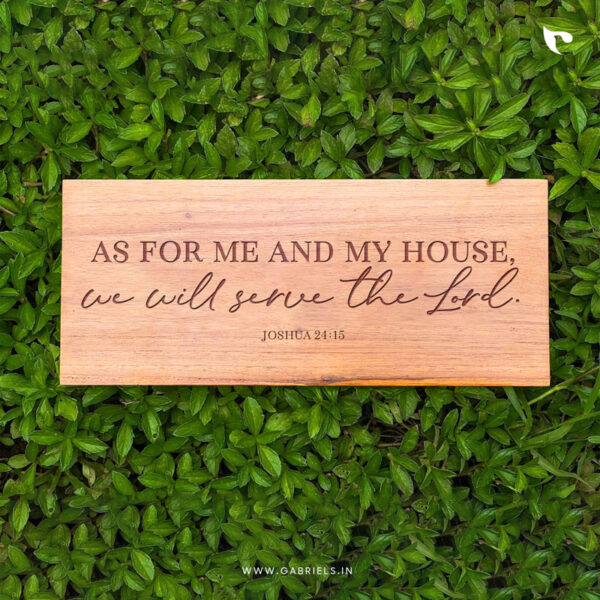 Chrisitan engraved teakwood wall decor 4 as for me and my house we will serve the lord a