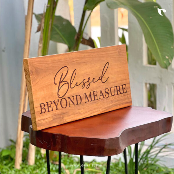 Chrisitan engraved teakwood wall decor 6 blessed beyond measure a