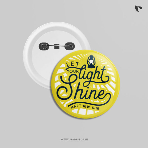 Christian Button Badges 2 let your light shine c