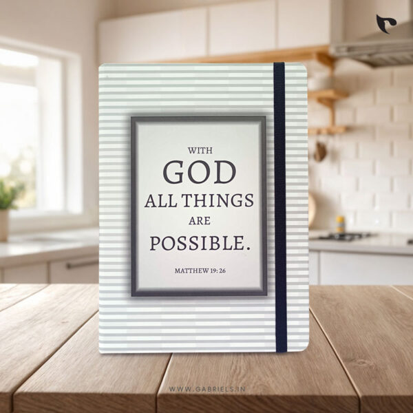 Christian Notepad 14 with God all things are possible a