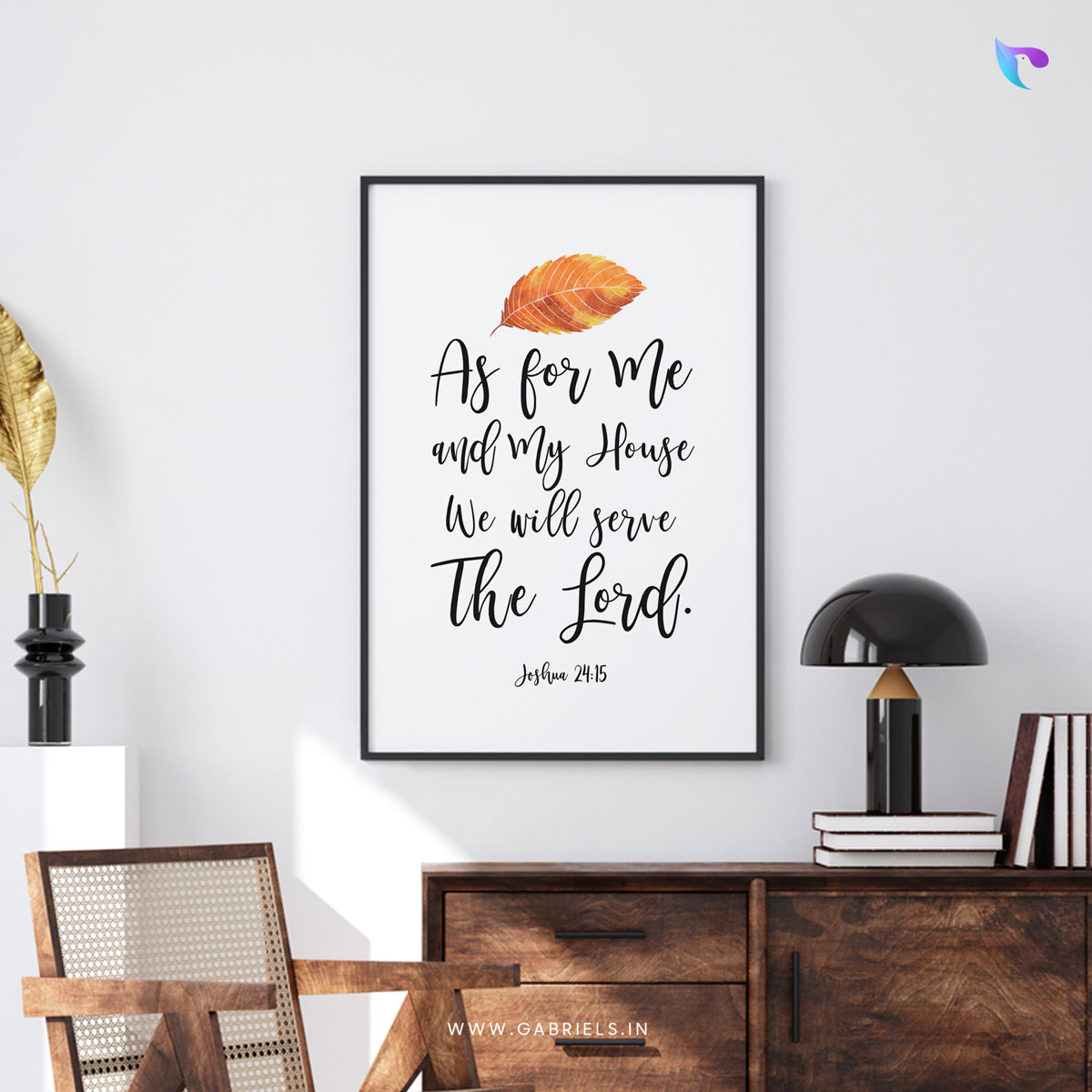 Bible-Verse-Frame-2-as-for-me_christian-wall-decor.jpg As for Me and My House (Joshua 24:15) | Bible Verse Frame | Christian Wall Decor - Image 1