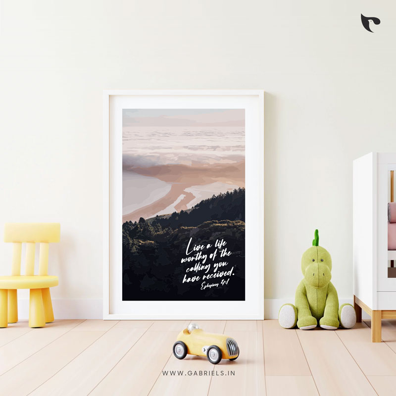 Bible-Verse-Frame-35_live-a-life-worthy-of-the-calling-you-have-received_b.jpg live a life worthy of the calling you have received | Bible Verse Frame | Christian Wall Decor - Image 1
