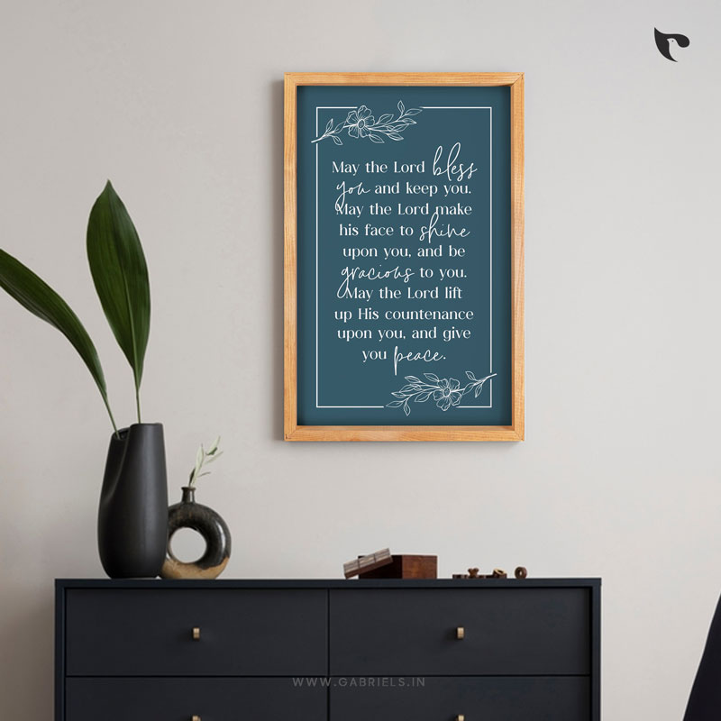 Bible-Verse-Frame-55_May-the-Lord-bless-you-and-keep-you_a.jpg May the Lord bless you and keep you | Bible Verse Frame | Christian Wall Decor (15x24 Inch) - Image 1