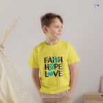 Faith Hope Love | Christian Bible Verse T-Shirt | Kids