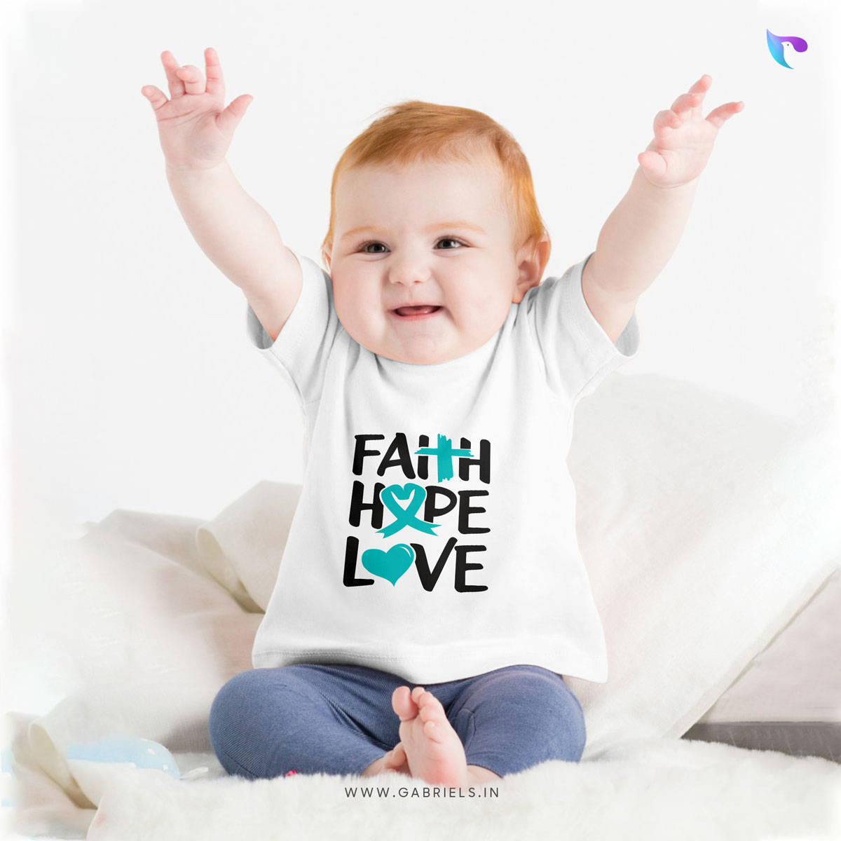 Christian-bible-verse-t-shirt-8i_faith_hope_love_a.jpg Faith Hope Love | Christian Bible Verse T-Shirt | Infant - Image 1