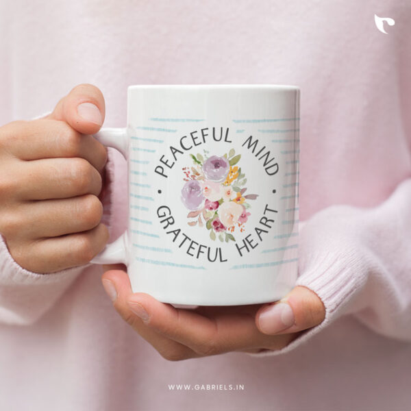 Peaceful mind Grateful Heart | Christian Ceramic Mug