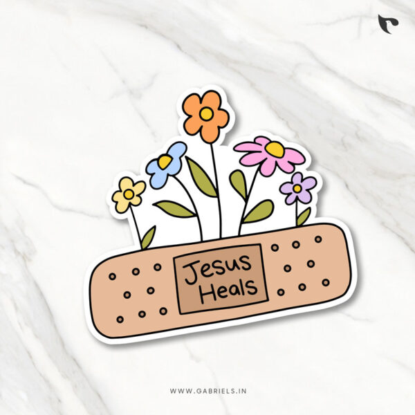Jesus heals | Christian Bible verse | Matt Laminated Vinyl Sticker