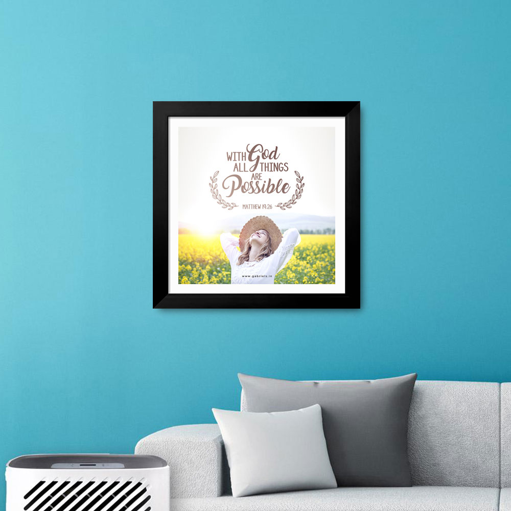 Gabriels-Frame505_1-front-1.jpg With God all things are possible (Matthew 19:26) Bible Verse Frame | Budget Christian Frames - Image 1