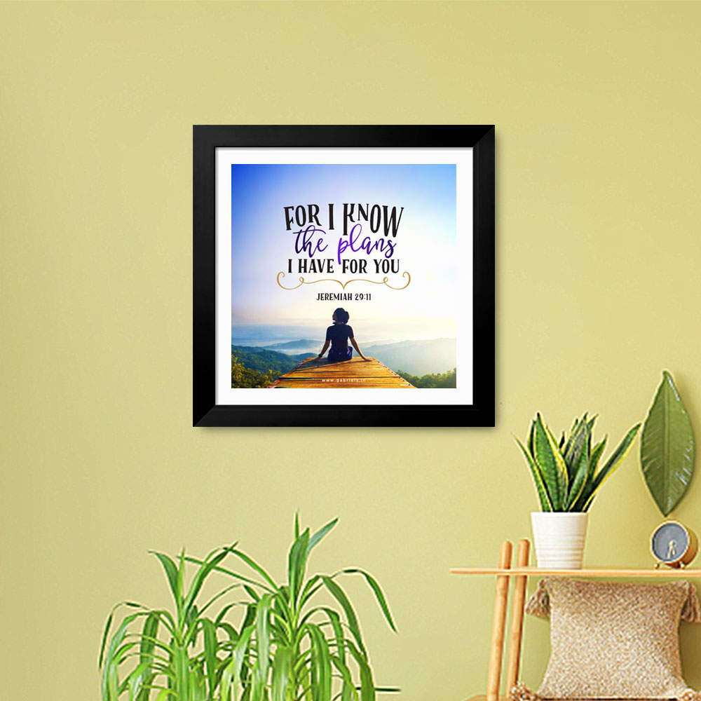 Gabriels-Frame520_1-front.jpg For I know the plans I Have for you (Jeremiah 29:11) Bible Verse Frame | Budget Christian Frames - Image 1