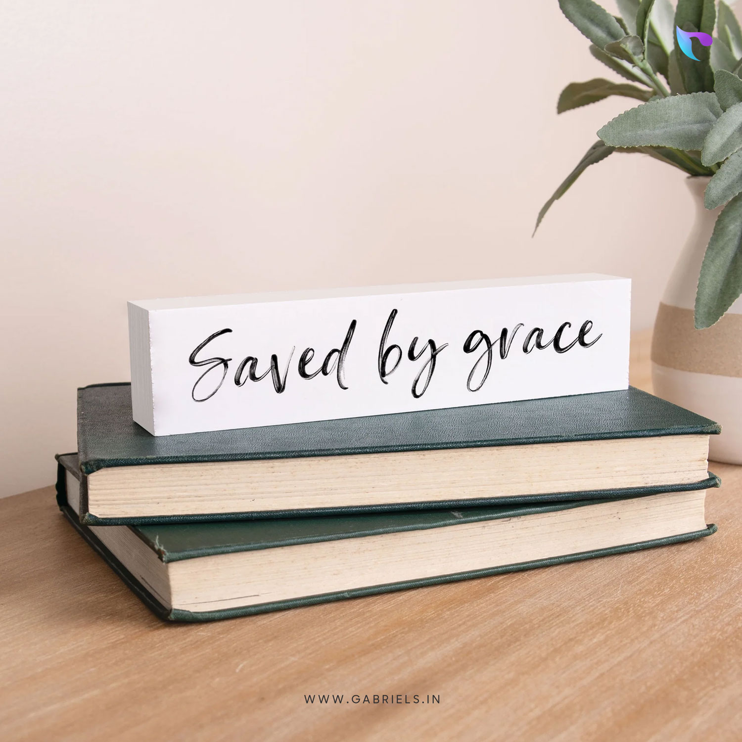 SAVED-BY-GRACE-WOOD-BLOCK-DECOR-CWBD-11a.jpg Saved by grace | Christian Wood Block Decor - Image 1
