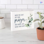 When You Cant Put Your Prayer Into Words God Hears Your Heart | Christian Wood Block Decor